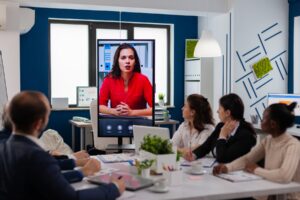 The Corner 7 young-ceo-speaking-to-camera-during-virtual-busine