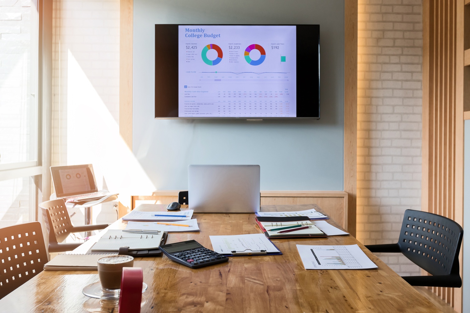 Empty urban meeting room. Interior of meeting room in modern office